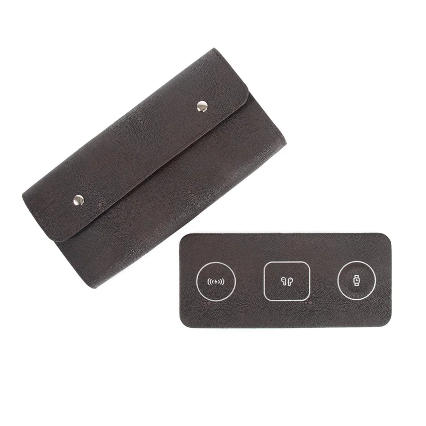 Brouk & Co. Ace 3 in 1 Portable Wireless Fast Charging Pad - Black - Image 6