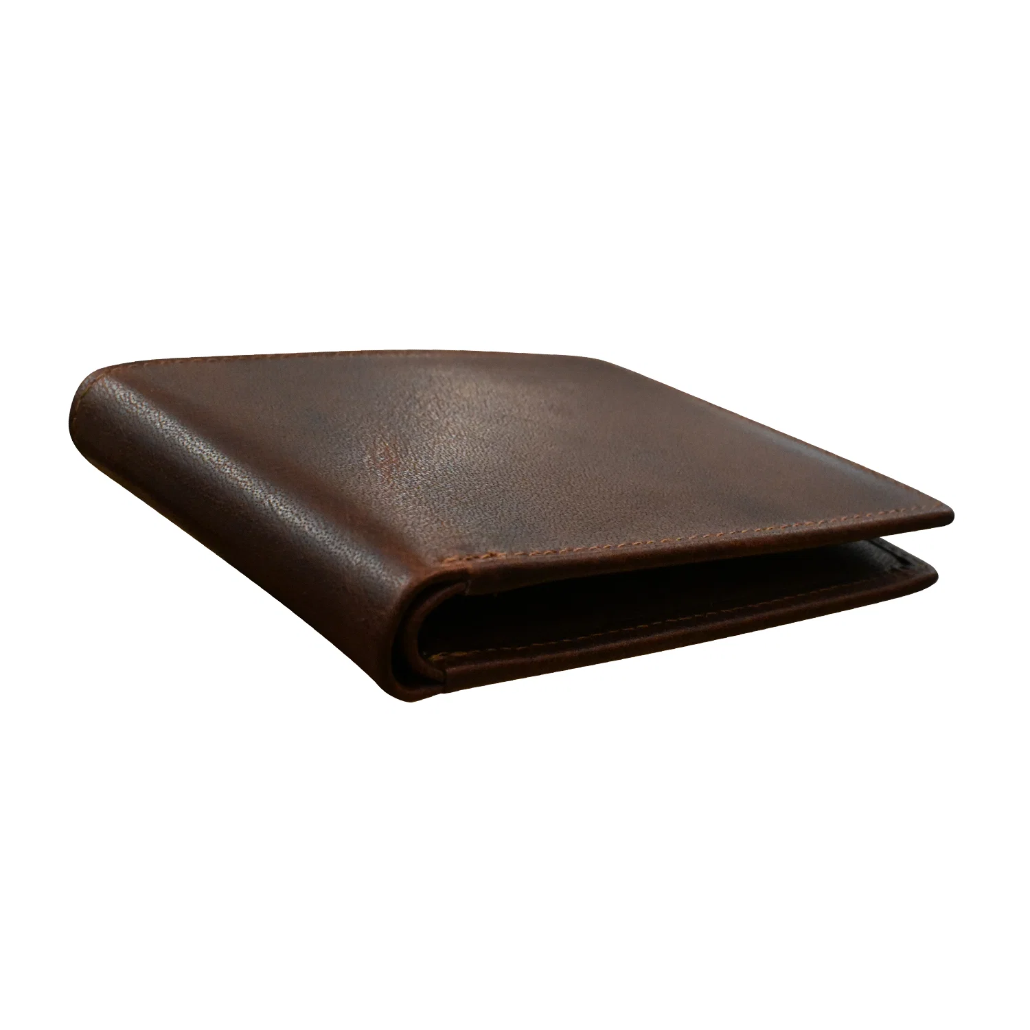 Buffalo Leather RFID 2 Fold Slim Wallet - Brown - Image 4