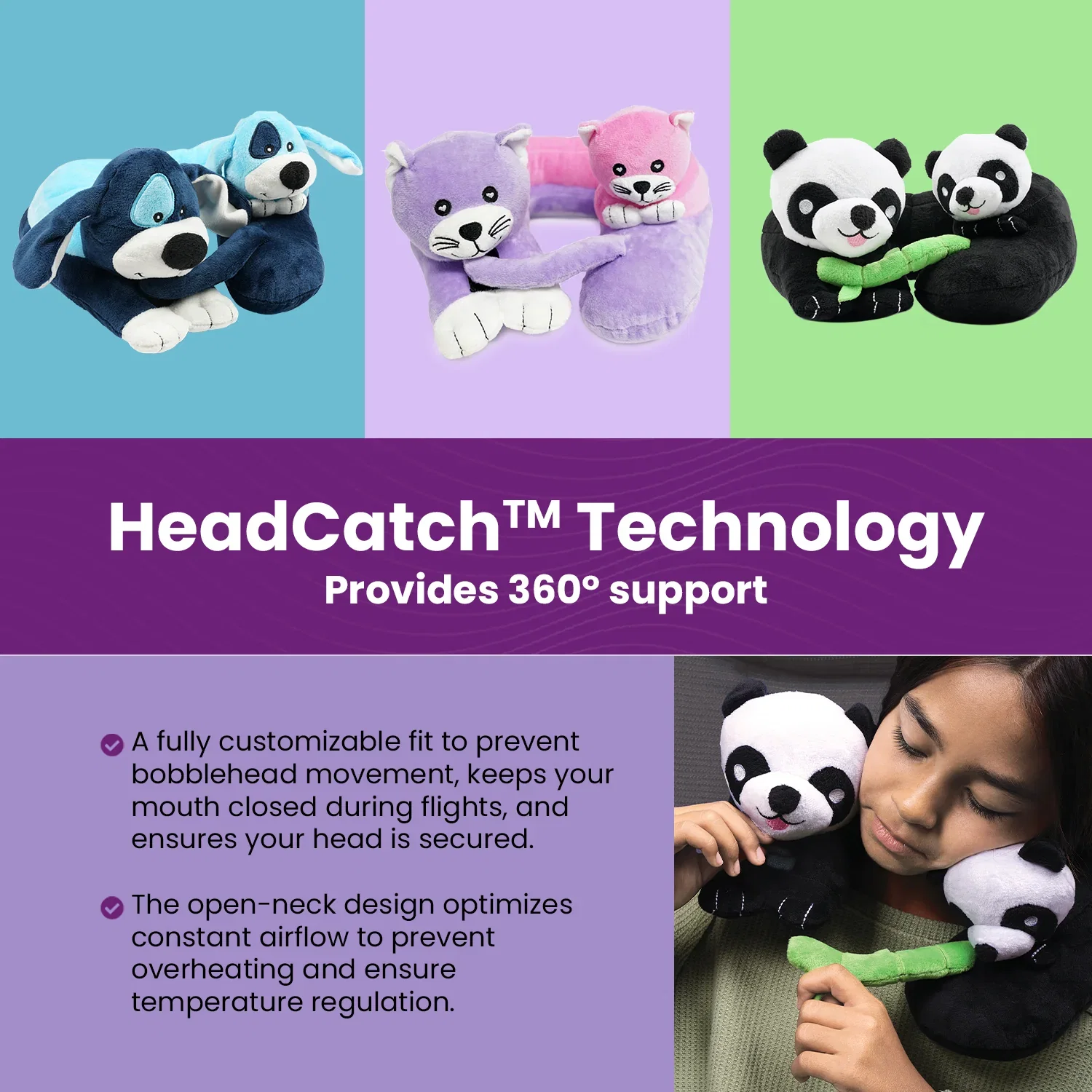 Cabeau Evolution Kids Travel Pillow - Panda - Image 3