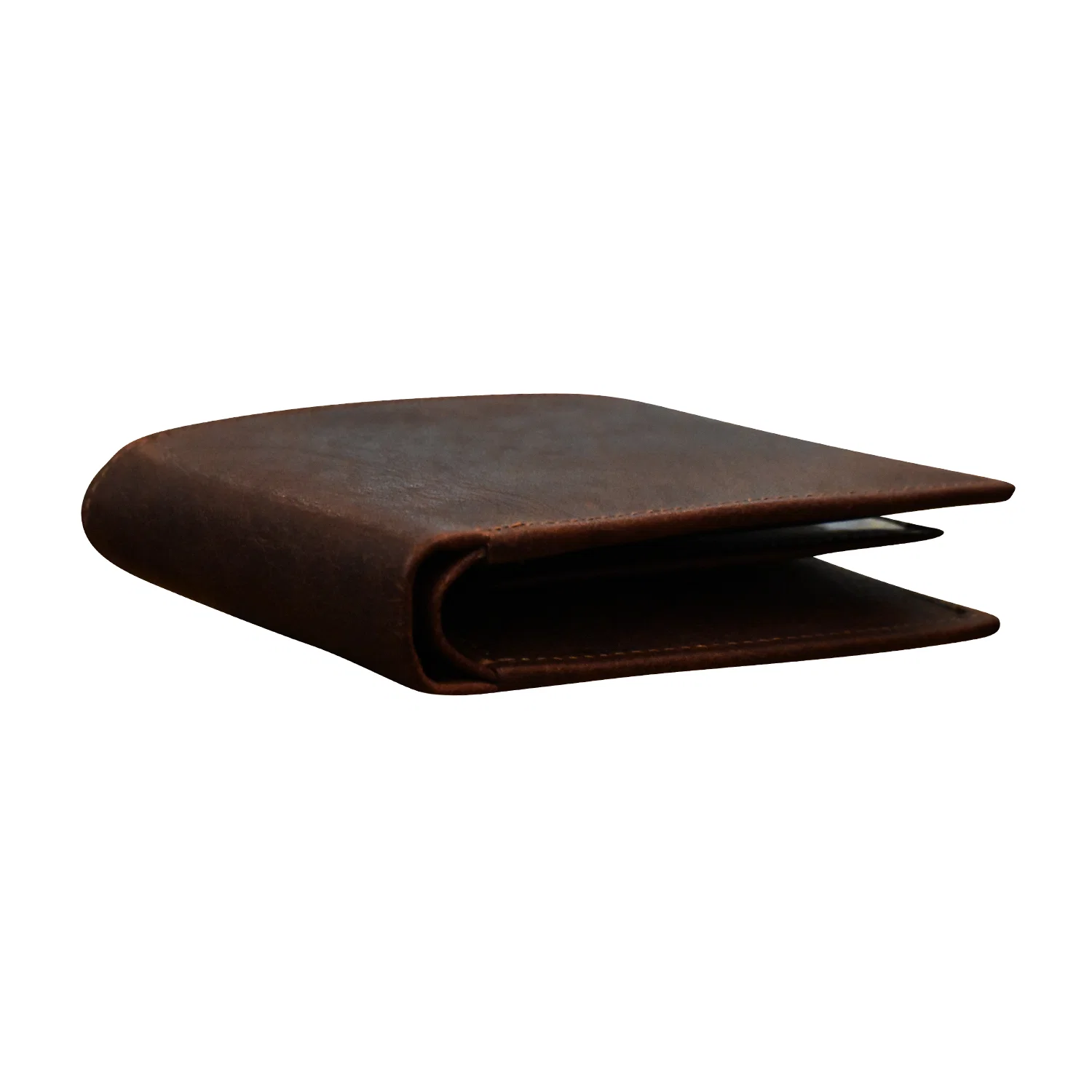 Buffalo Leather RFID 2 Fold ID Wallet - Brown - Image 4