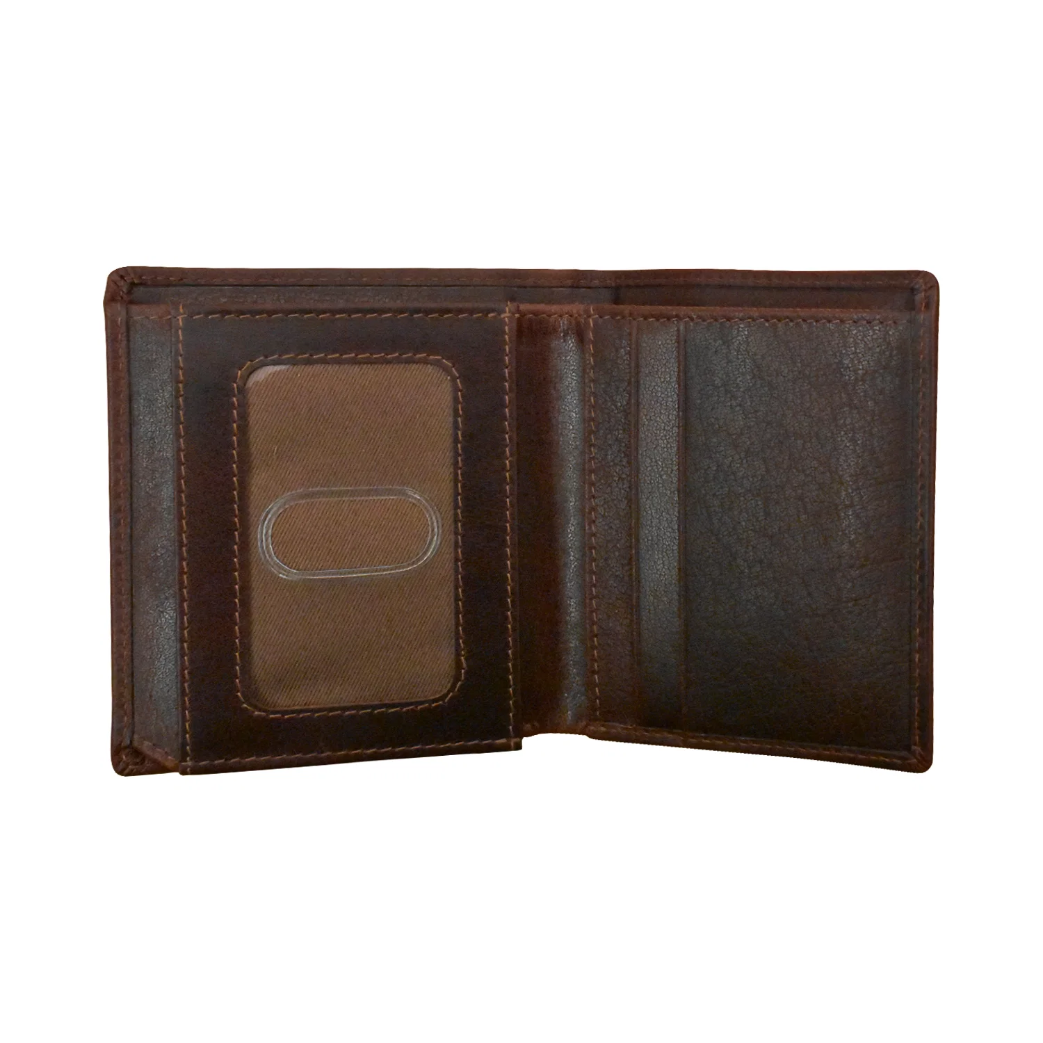 Cheyenne Leather RFID Extra Page ID 2-Fold Wallet - Brown Distressed - Image 3