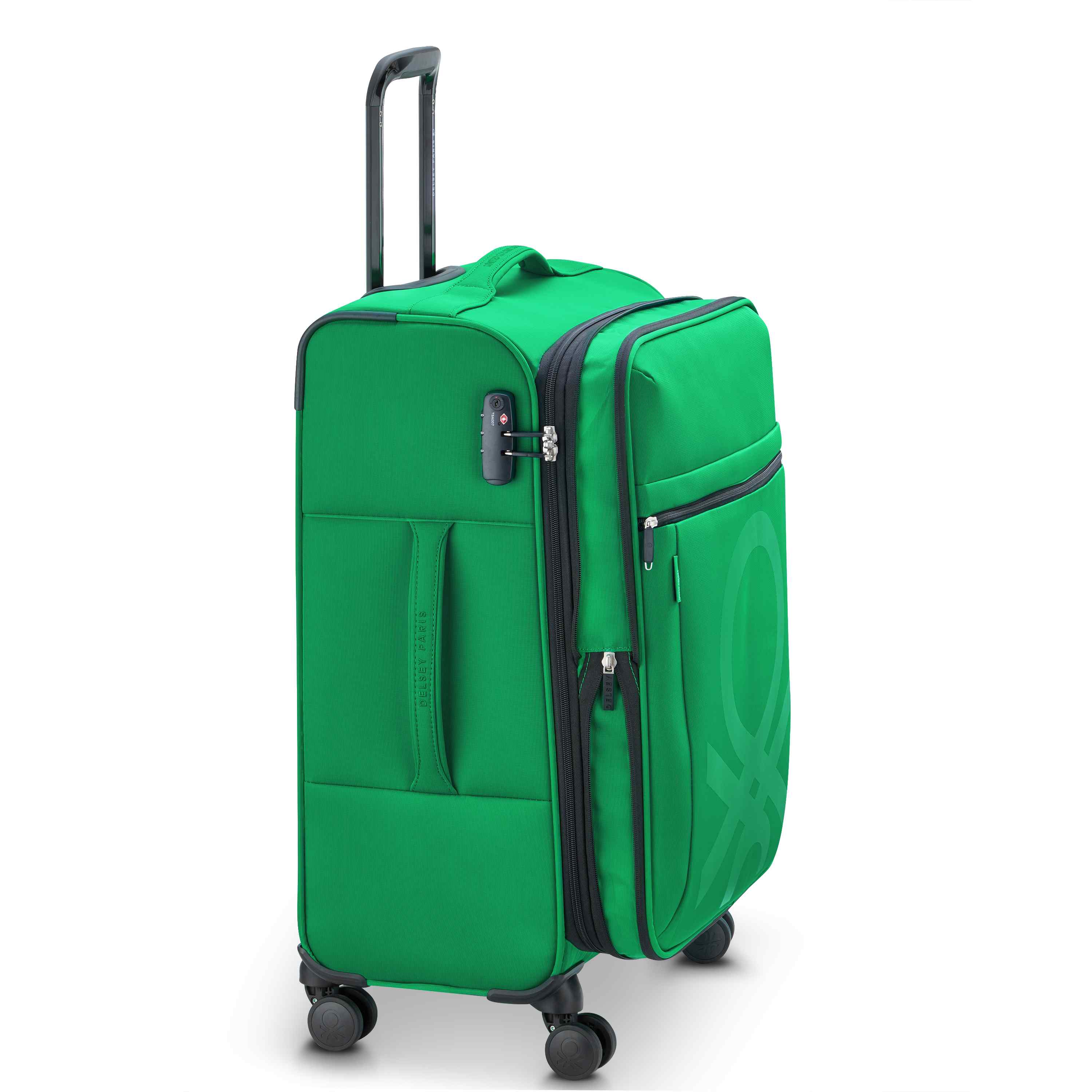 Delsey United Colors of Benetton Softside Color Block Medium Spinner - Green - Image 4