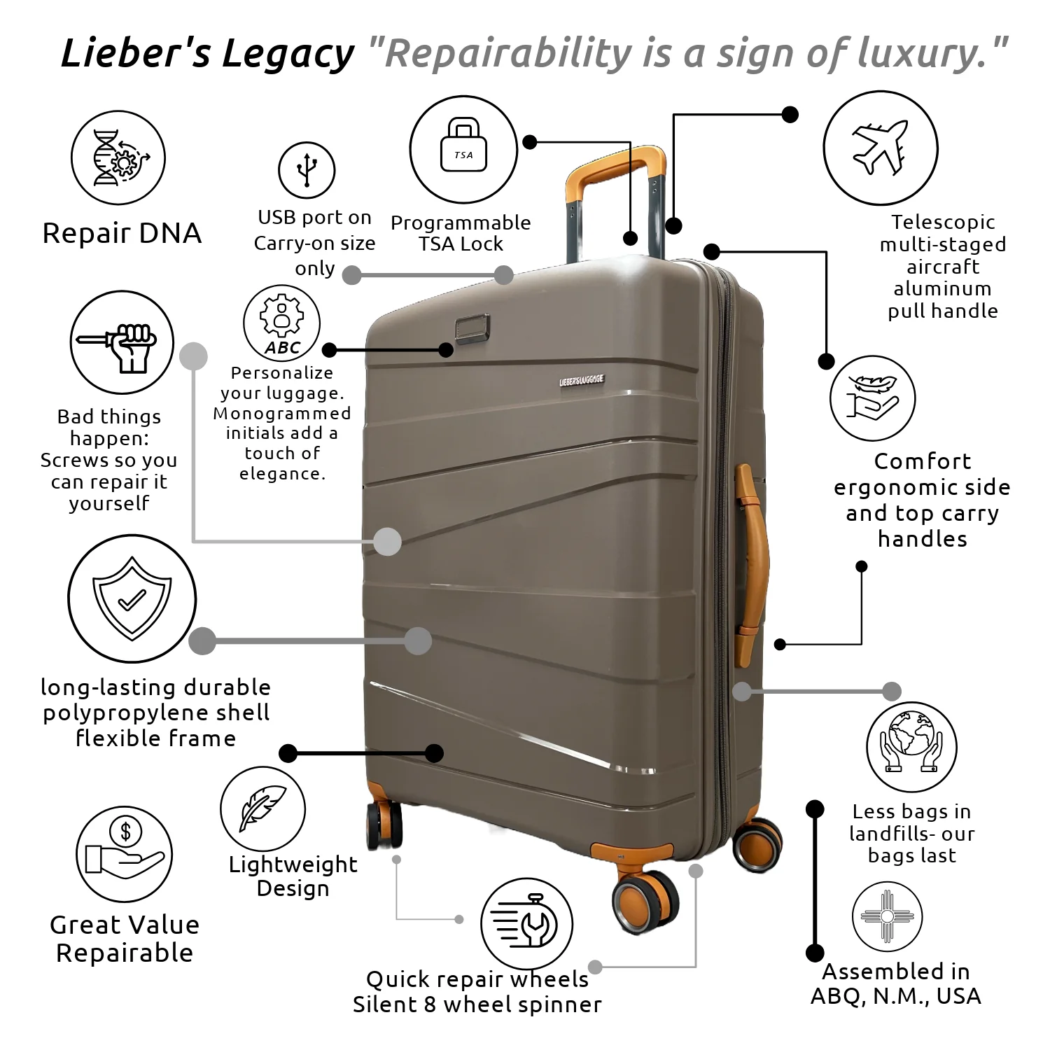 Lieber's Luggage Legacy Expandable 31" Hardside Spinner - Black - Image 7