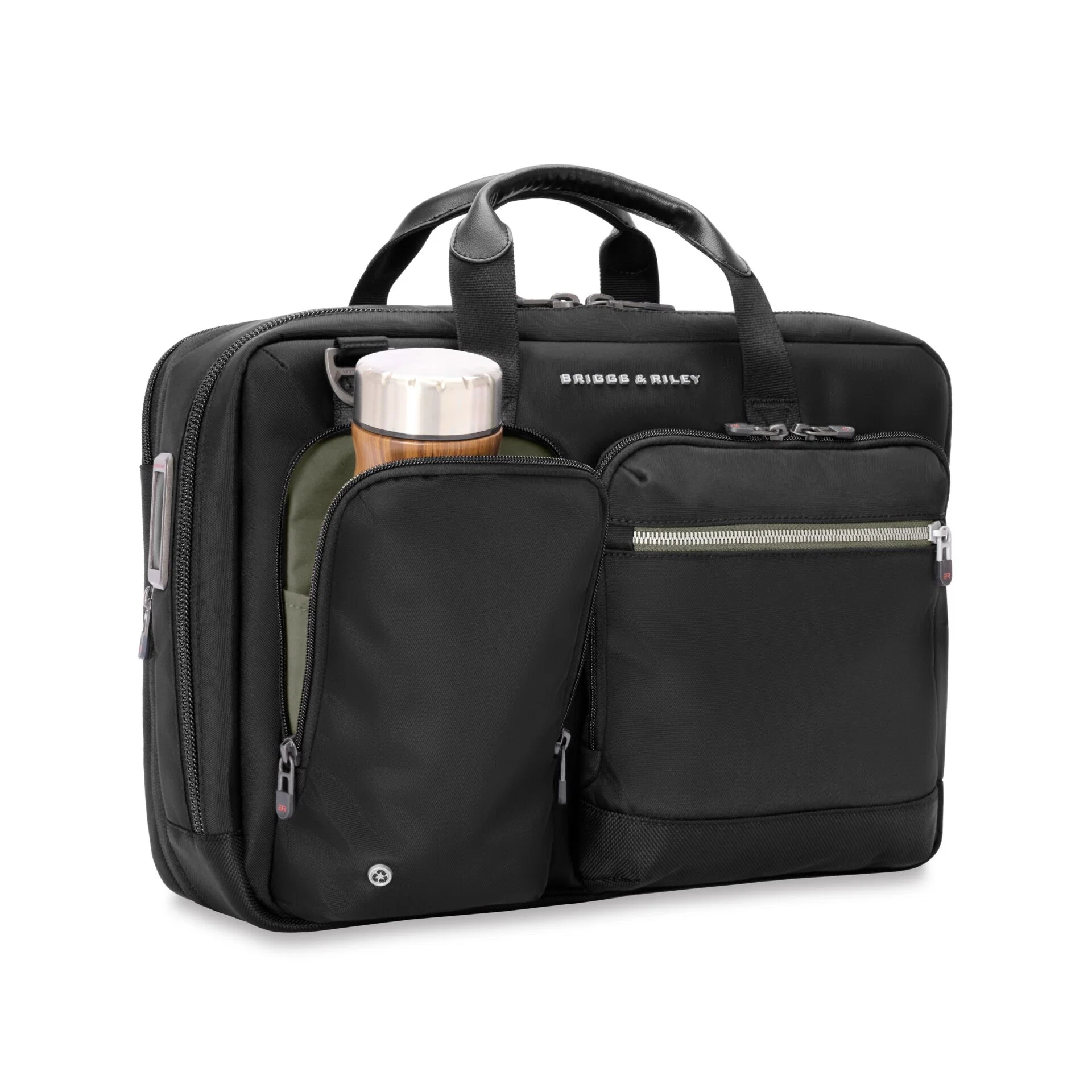 Briggs & Riley HTA Collection Slim Expandable Brief Bag - Black - Image 13
