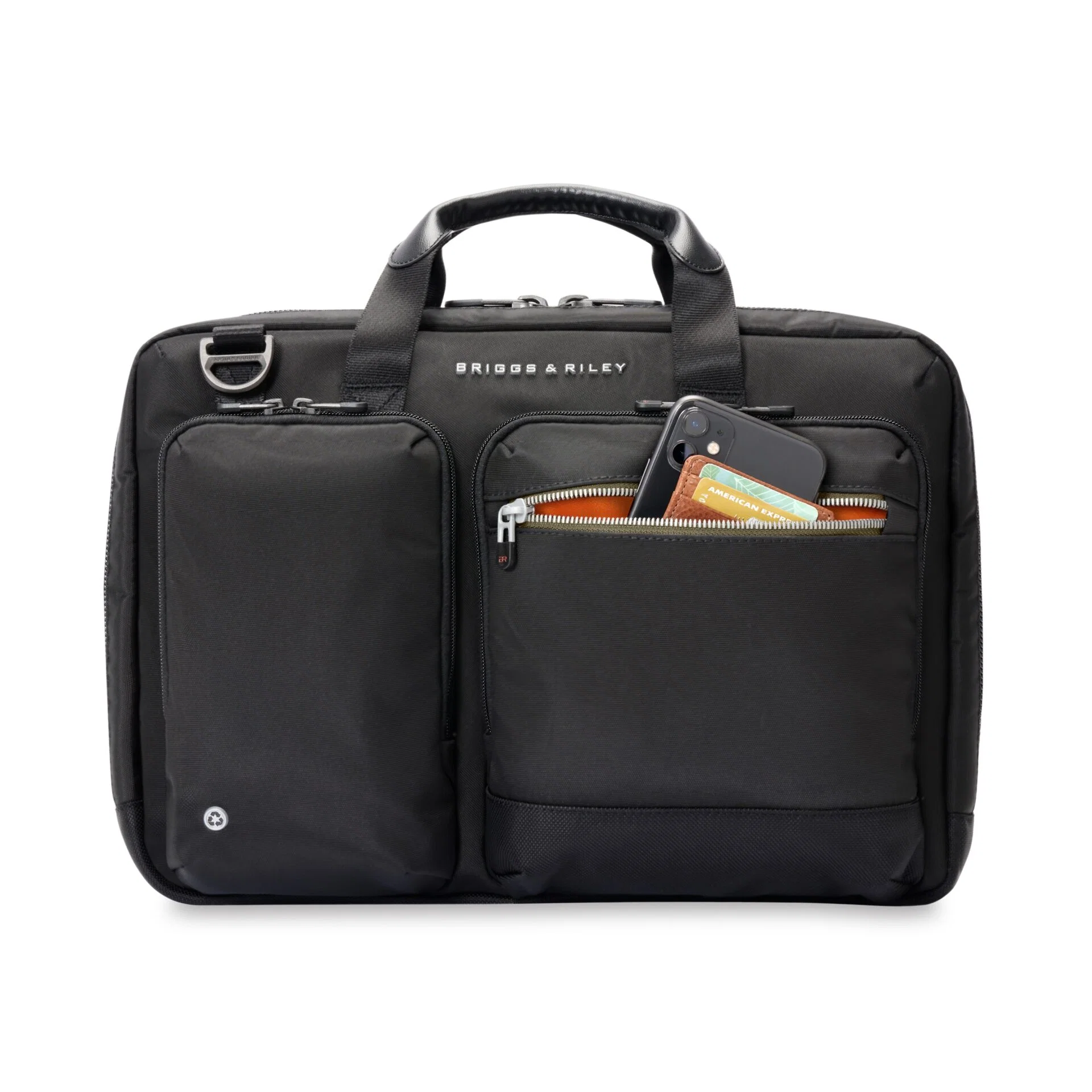 Briggs & Riley HTA Collection Slim Expandable Brief Bag - Black - Image 6