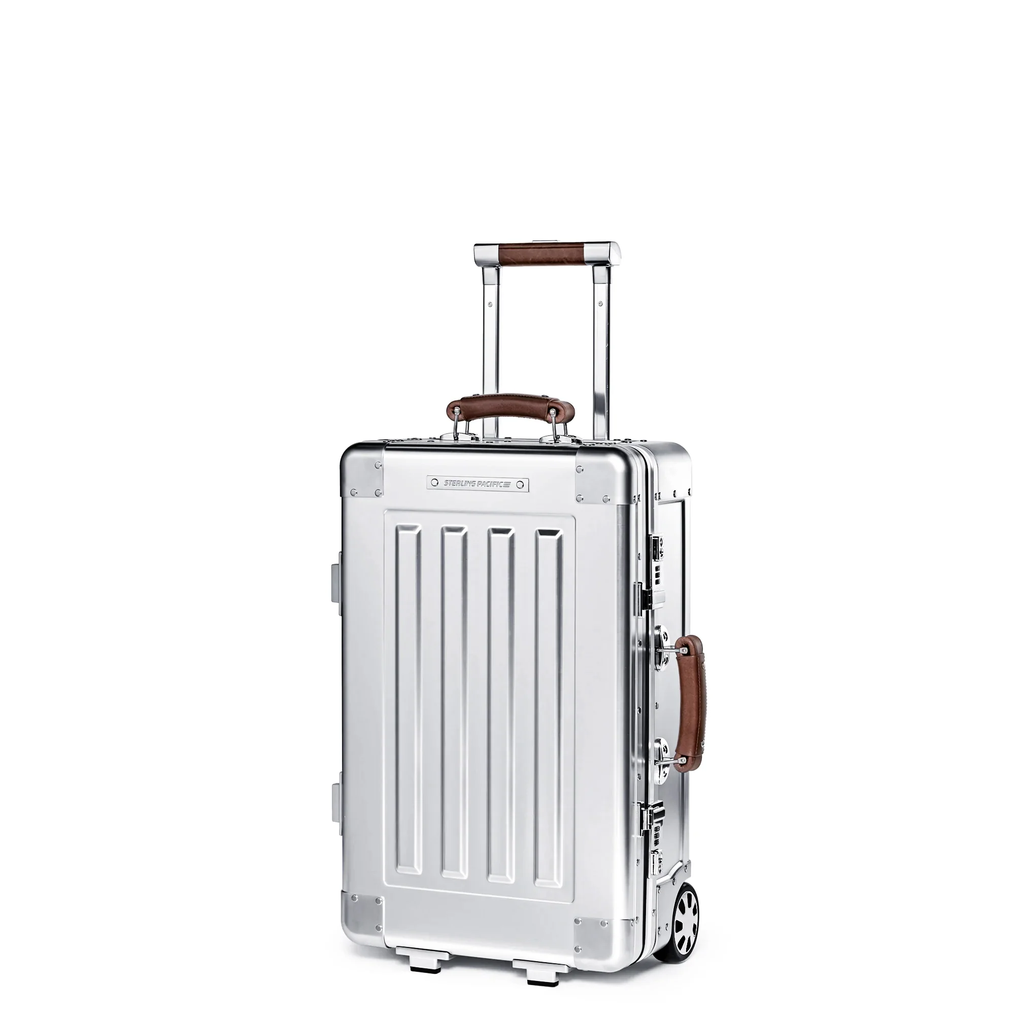 Sterling Pacific 35L Aluminum Carry On 2 Wheel Cabin Travel Case - Silver - Image 9