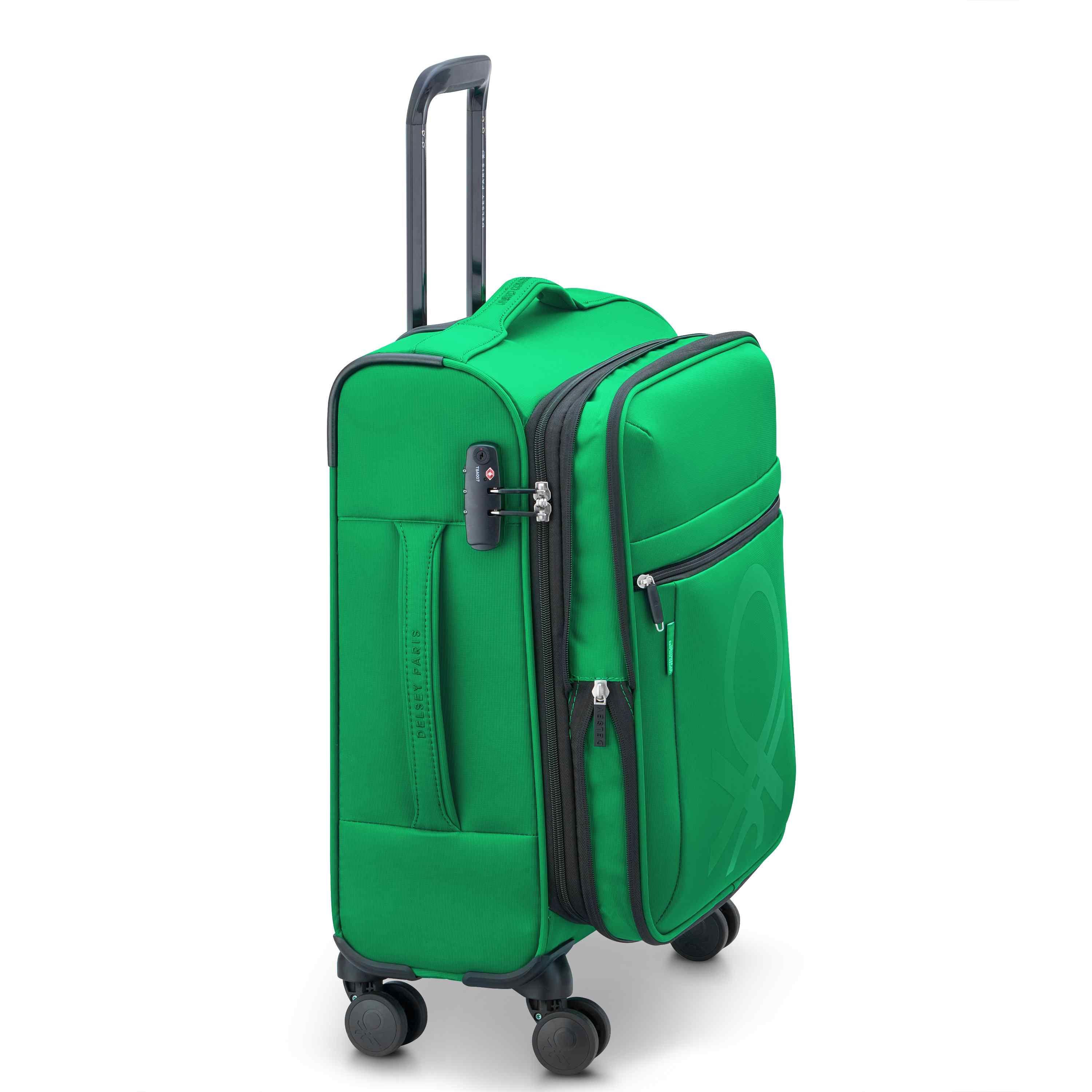 Delsey United Colors of Benetton Softside Color Block Carry On Spinner - Green - Image 3