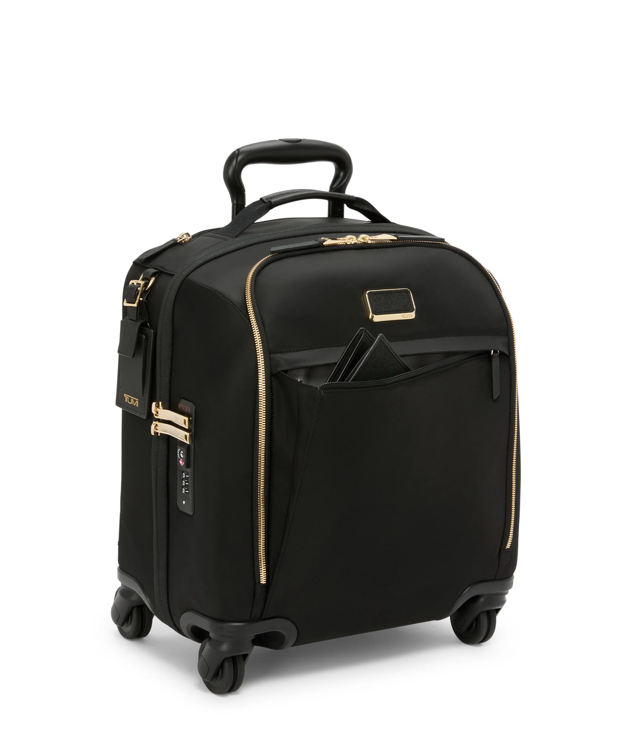Tumi Voyageur Leger Compact Spinner Carry On Underseater - Black/Gold - Image 4